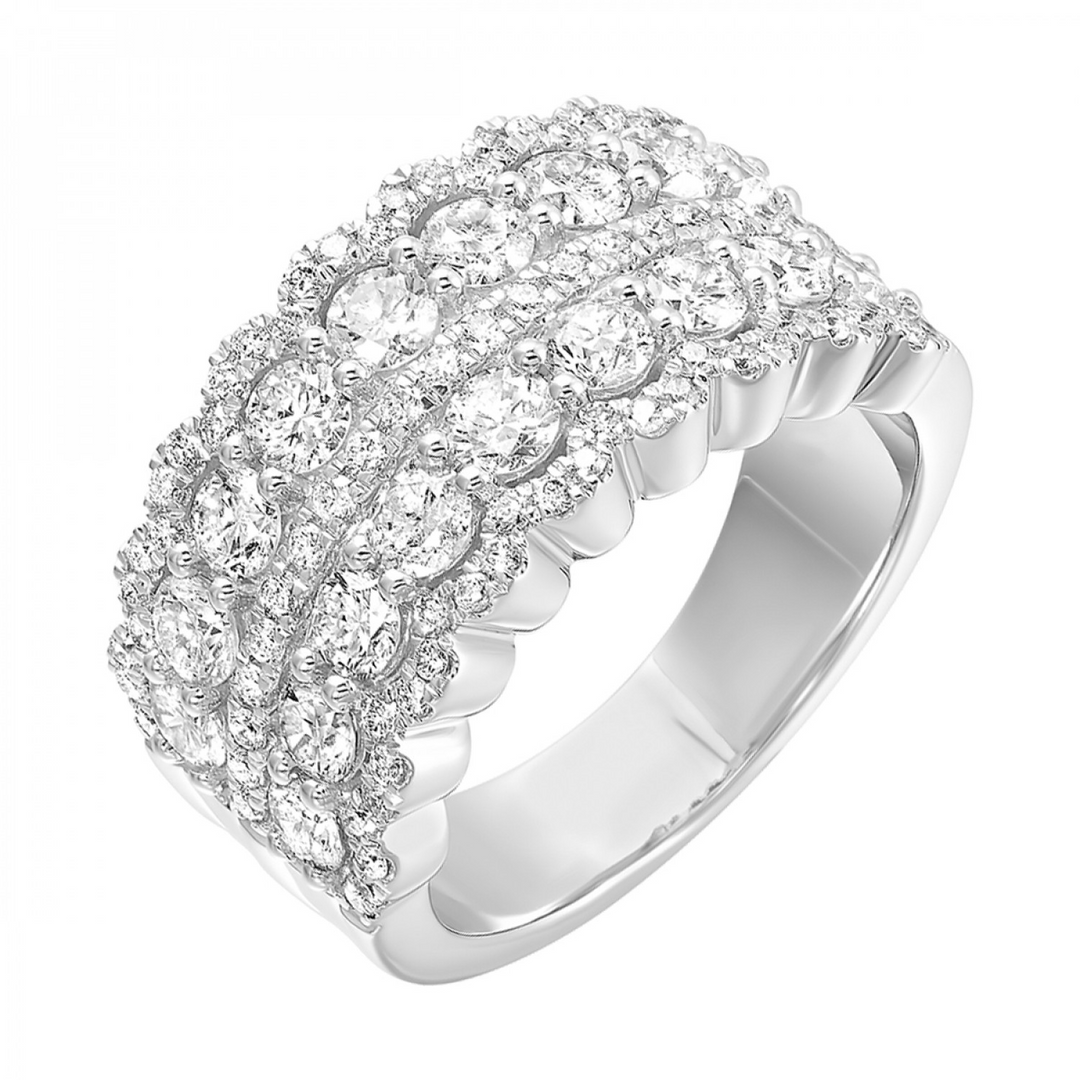 14k White Gold 2.00 Ctw Diamond Cigar Band