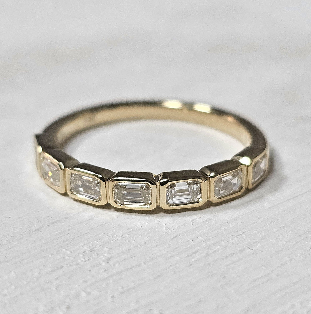 14k Yellow Gold .64 ct Diamond Bezel Set Band