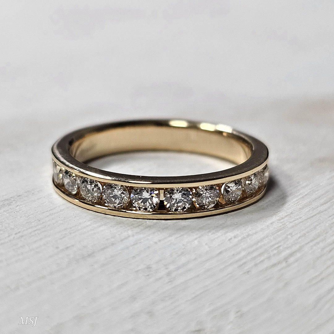 14k Yellow Gold .75 ct Channel Set Diamond Band