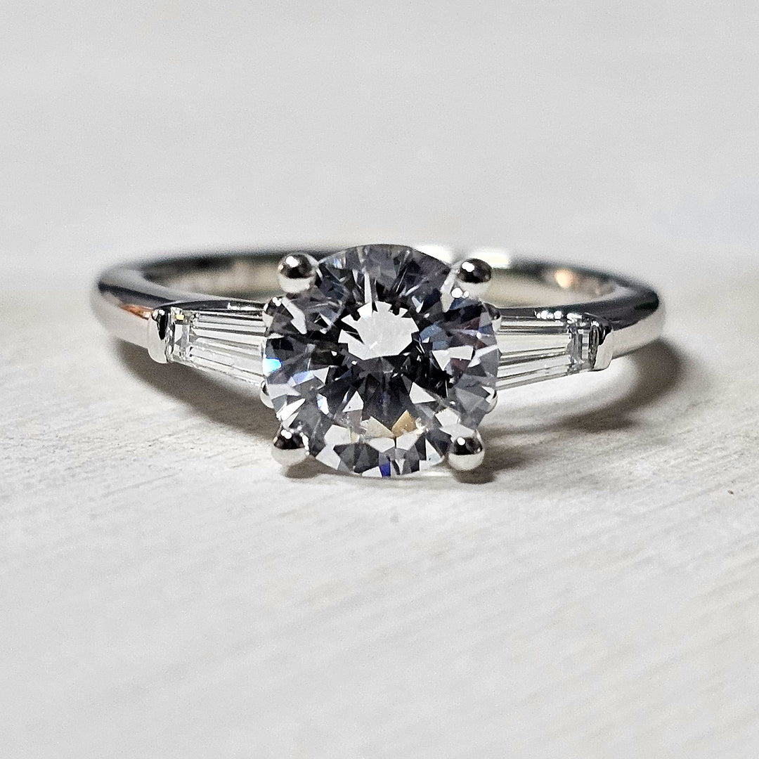 14k White Gold .34 ctw Diamond Engagement Ring Mounting