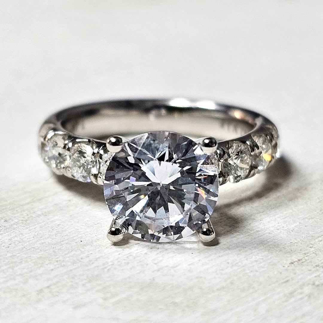 14k White Gold 1.12 Diamond Engagement Ring Mounting