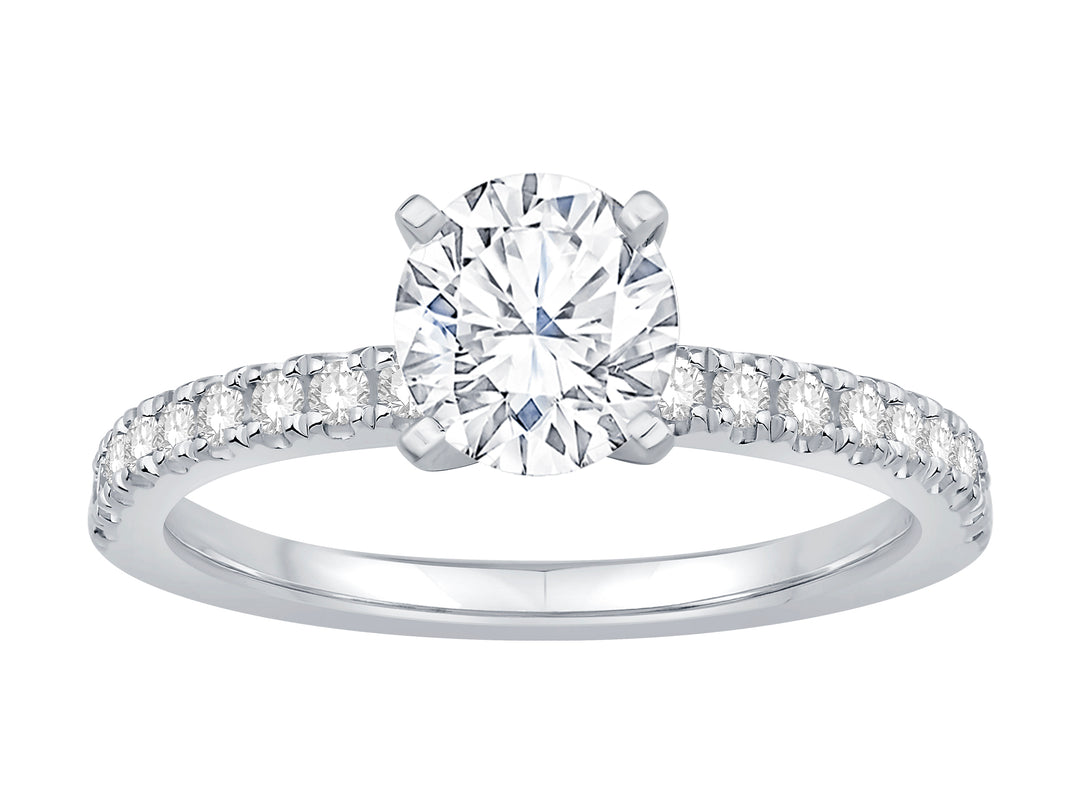 14k White Gold 0.22 Diamond Engagement Mounting