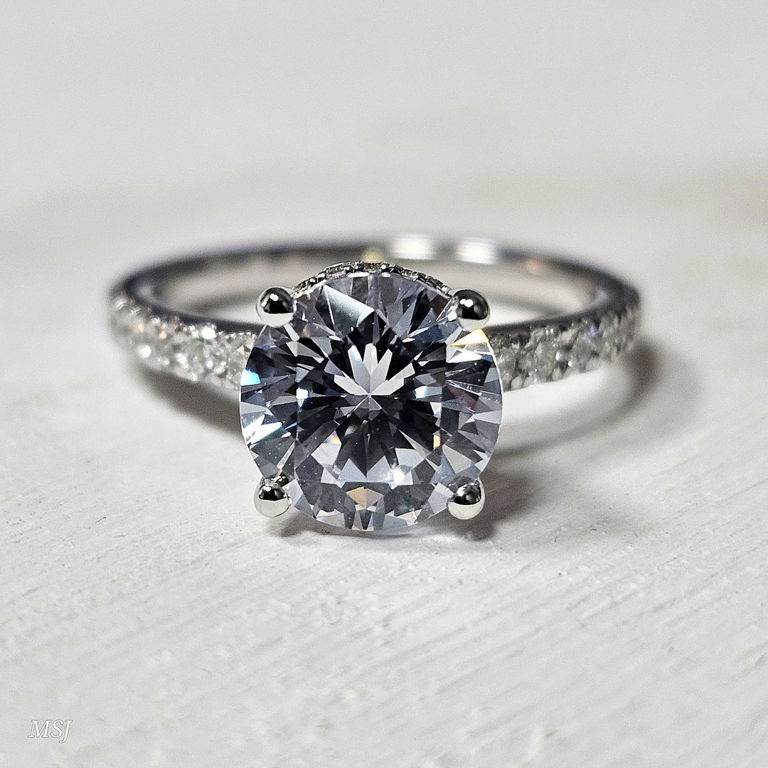 14k White Gold .38 ctw Diamond Engagement Ring Mounting