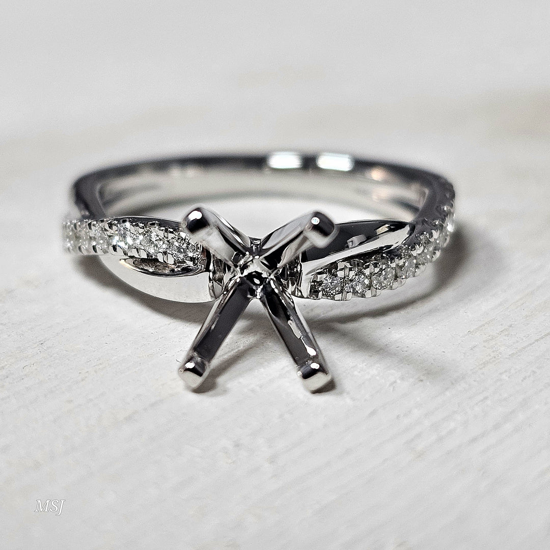 14k White Gold .25 ctw Diamond Engagement Ring Mounting