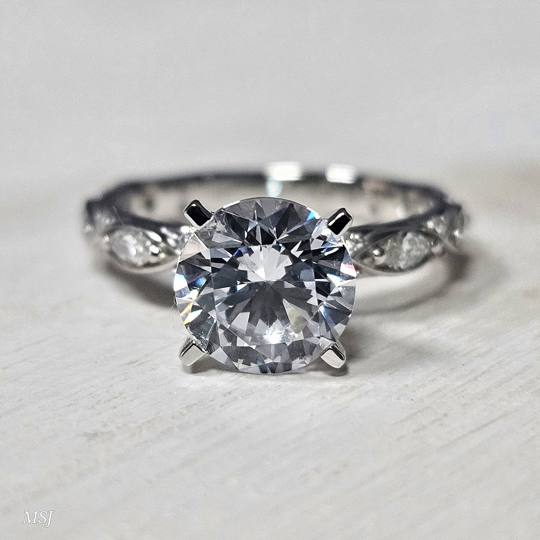 14k White Gold .30 ctw Diamond Engagement Ring Mounting
