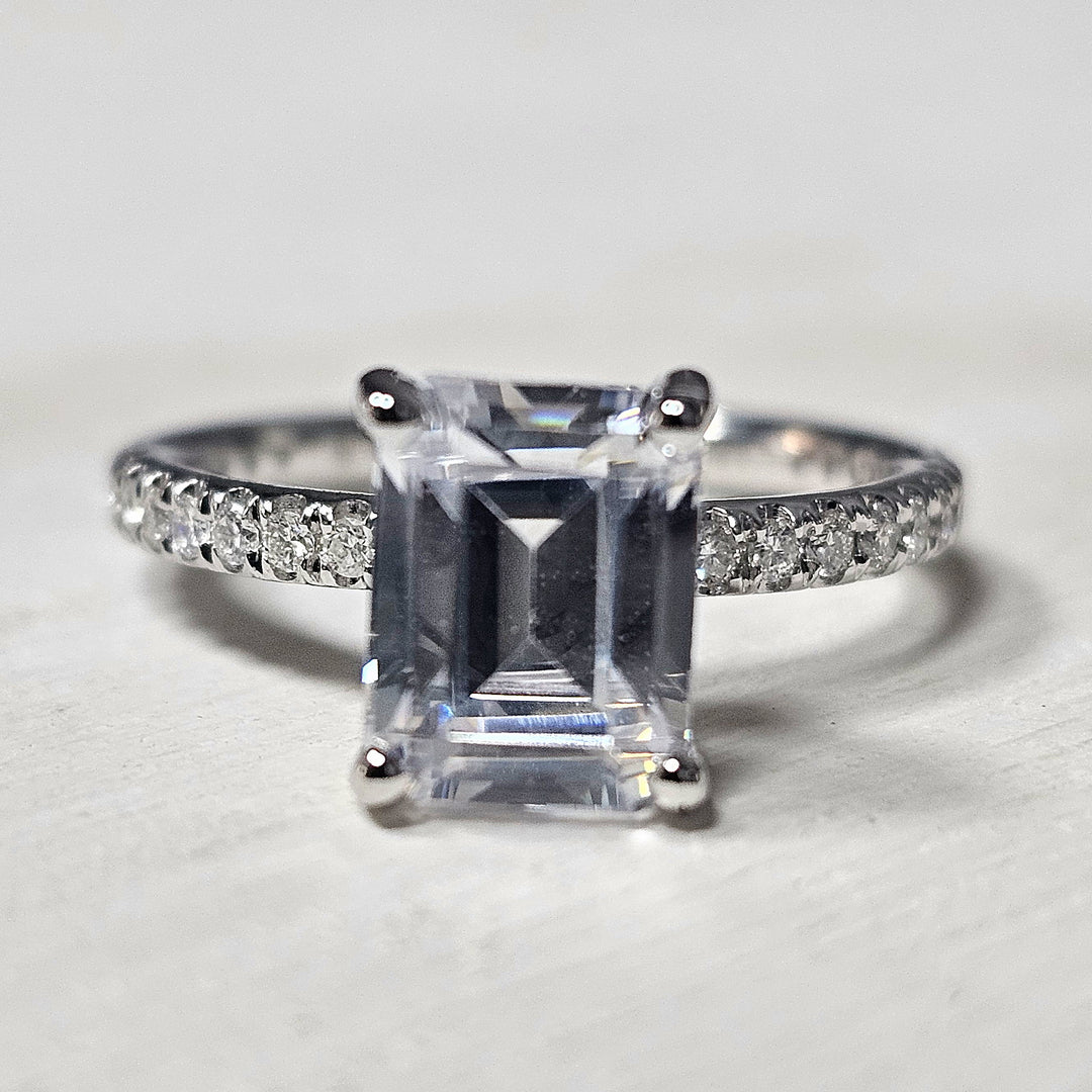 14k White Gold .33 ctw Diamond Engagement Ring Mounting