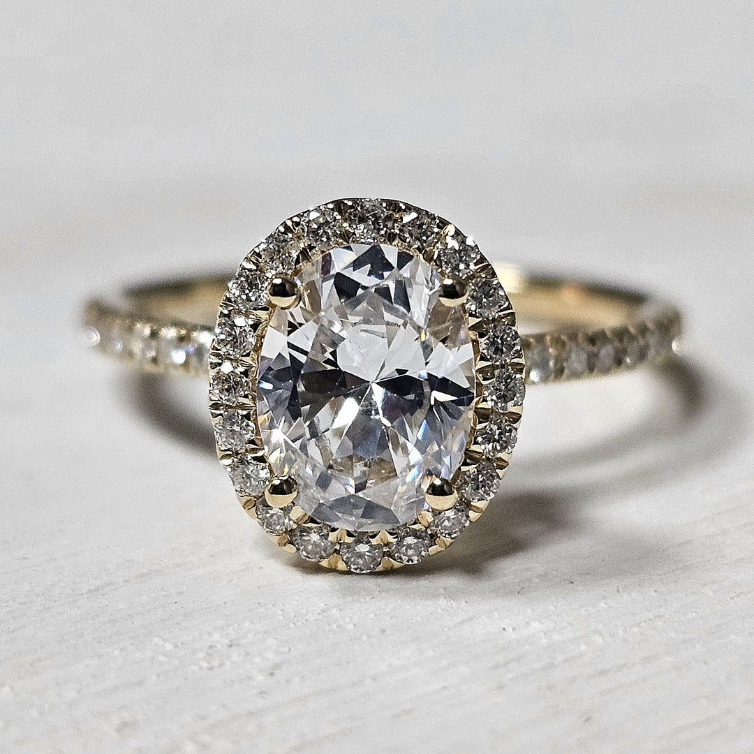 14k Yellow Gold .33 ctw Diamond Halo Engagement Ring Mounting