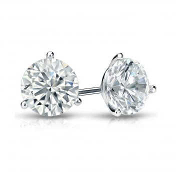 14k White Gold 1.01ct Diamond Stud Earrings