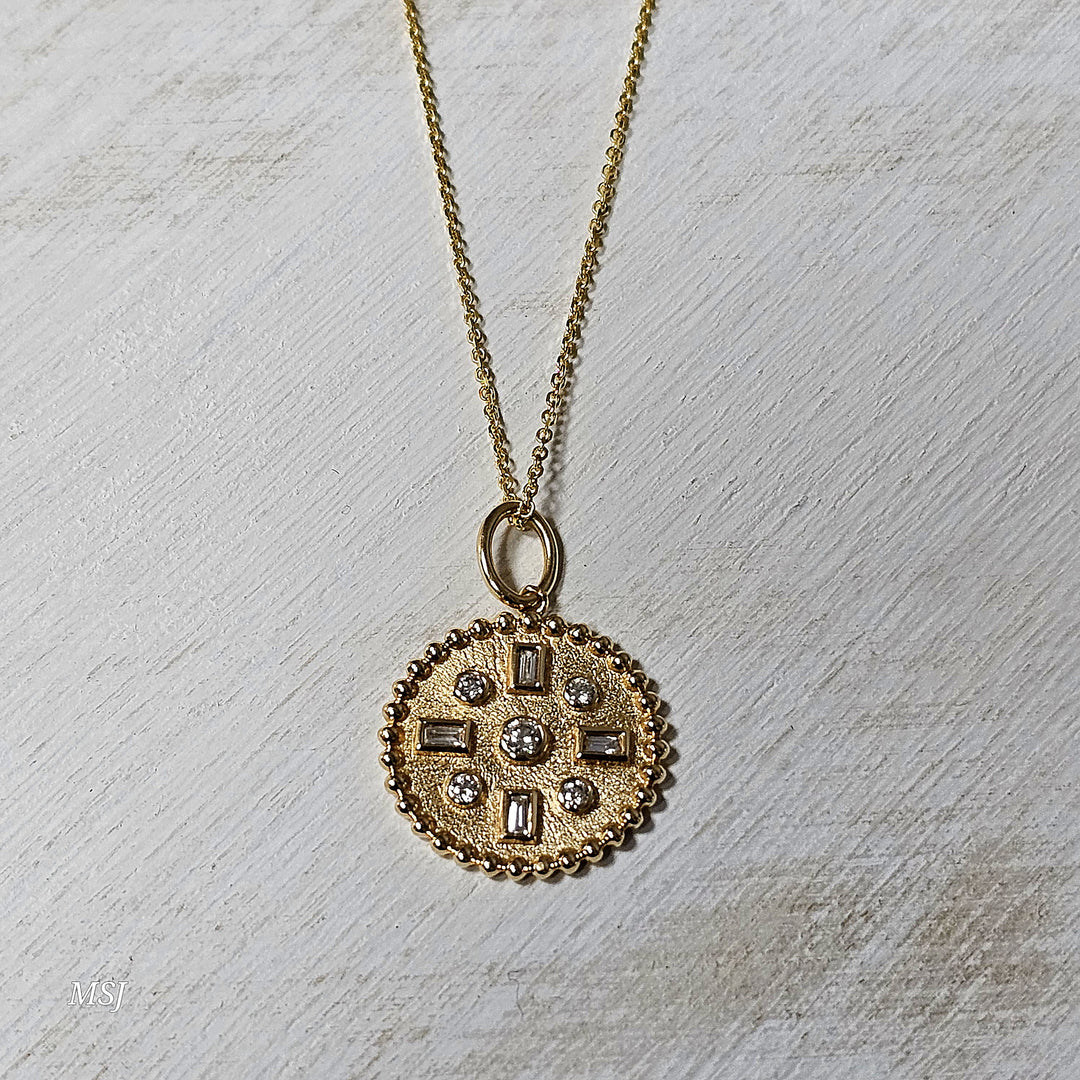 14k Yellow Gold .33ct Geometric Fashion Diamond Pendant