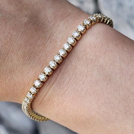 14k Yellow Gold 5.00 ct Diamond Tennis Bracelet