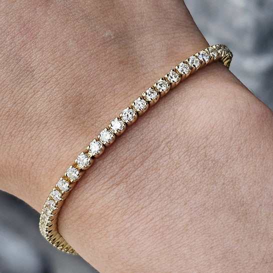 14k Yellow Gold 4.00 ct Diamond Tennis Bracelet
