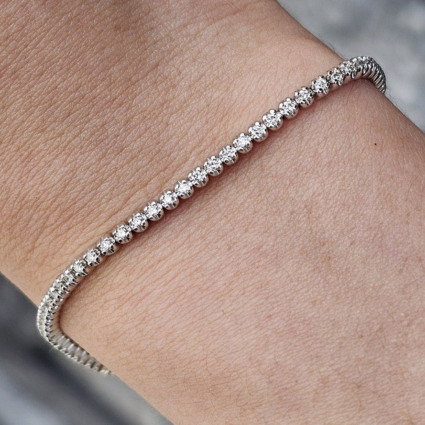 14k White Gold 1.00 ct Diamond Tennis Bracelet