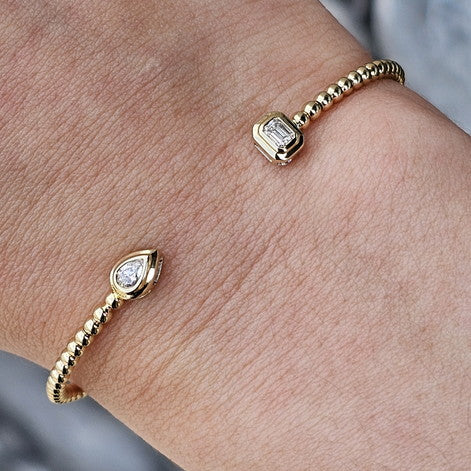 14k Yellow Gold 0.20 Ctw Diamond Bangle Bracelet