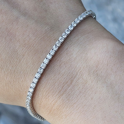 14k White Gold 3.00 ct Diamond Tennis Bracelet