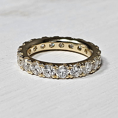 14k Yellow Gold 3.00 Ctw Lab GrownDiamond Eternity Band Size 6
