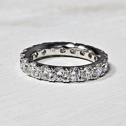 14k White Gold 3.00 Ctw Diamond Eternity Band Size 6