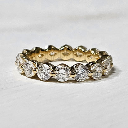 14k Yellow Gold 3.00 Ctw Lab Grown Diamond Shared Prong Eternity Band