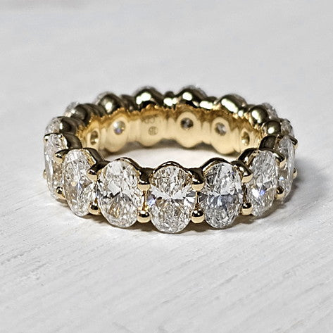 14l Yellow Gold 6.50 Ctw 15 Oval Lab Grown Diamond Eternity Band