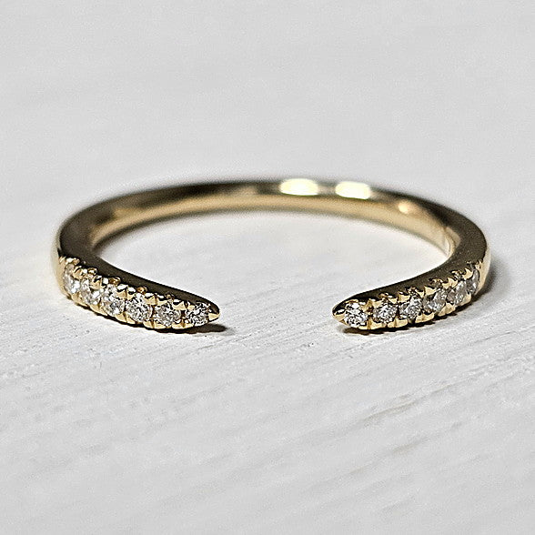 14k Yellow Gold 0.10 Ctw Open Diamond Band