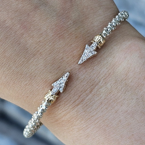 Vahan 0.08 Ctw Diamond Arrow Open Bangle Bracelet