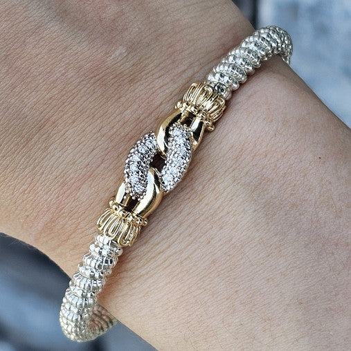 Vahan 0.12 Ctw Diamond Twist Bangle Bracelet