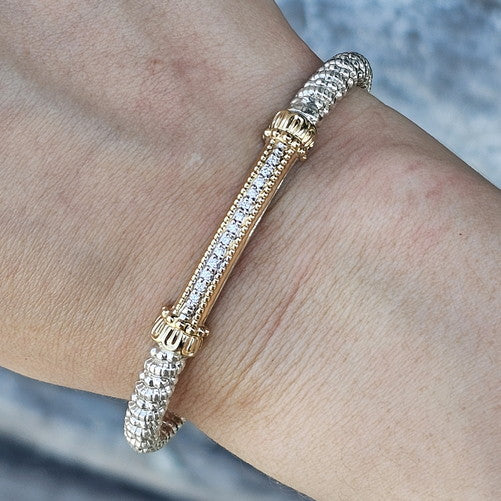Vahan 0.10 Ctw Diamond Row Bangle Bracelet