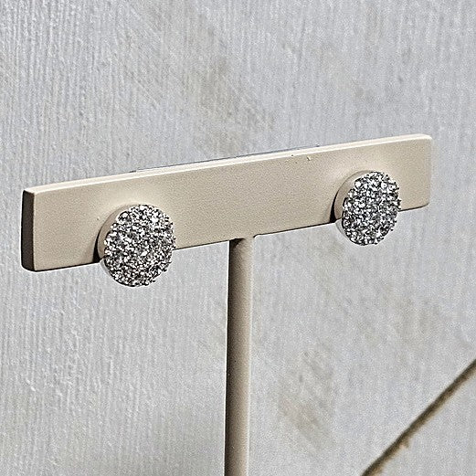 14k White Gold 1.00 Ctw Diamond Cluster Stud Earrings