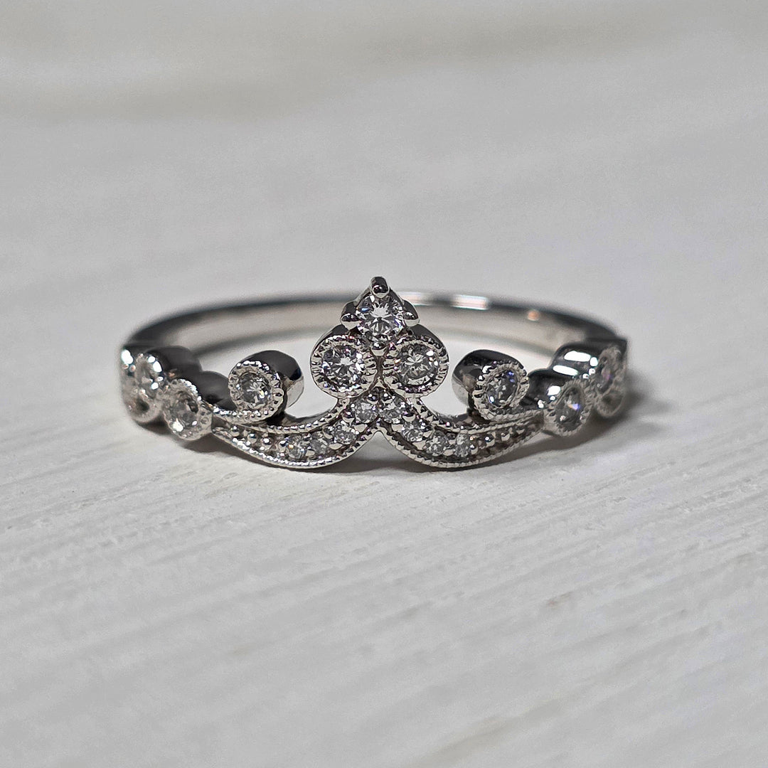 14k White Gold 0.19 Ctw Diamond Tiara Enhancer
