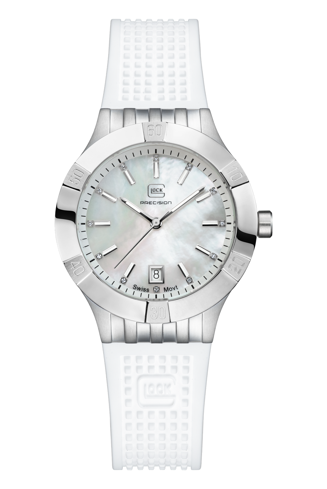 Glock Watch GW-32-1-20 with Stainless Steel Case and White Silicone Strap