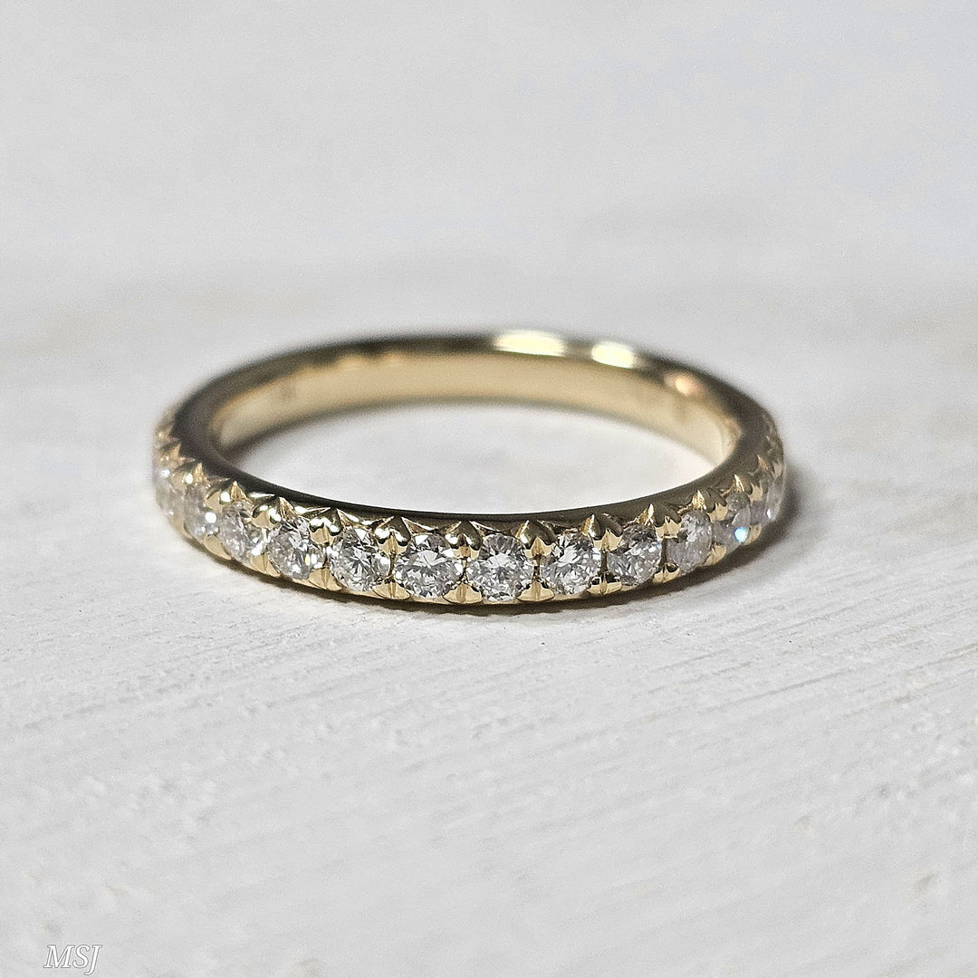 14k Yellow Gold .50ct Pave Diamond Wedding Band