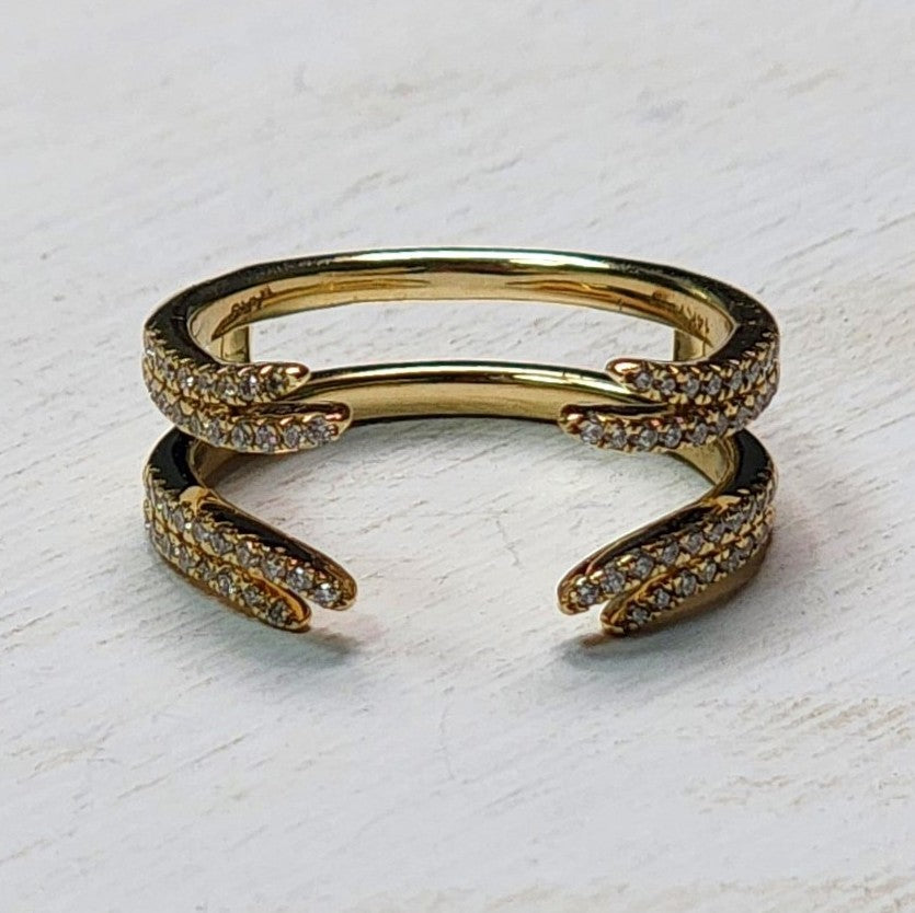14k Yellow Gold .32ctw Diamond Ring Guard