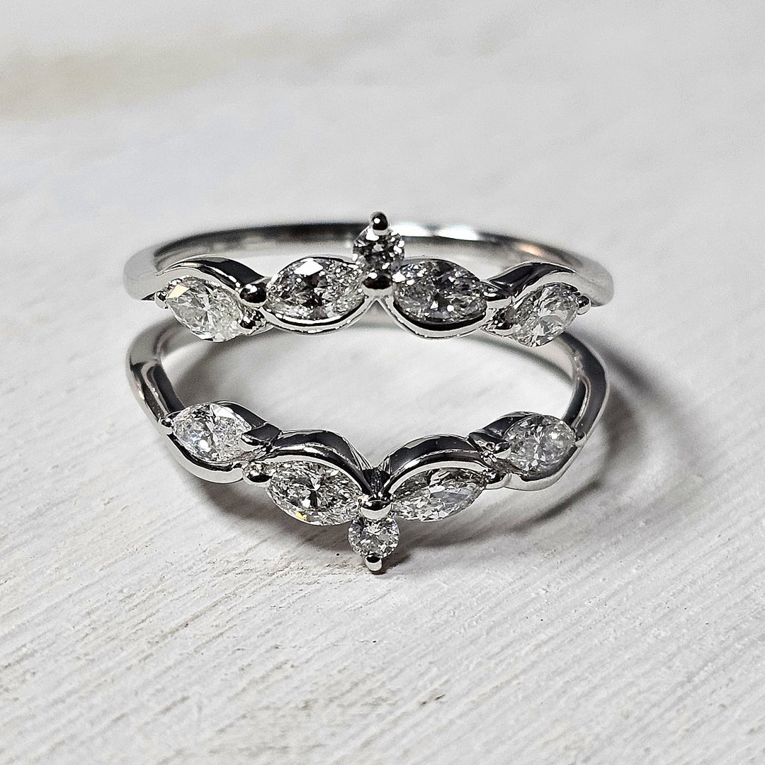 14k White Gold .75ctw Diamond Ring Guard