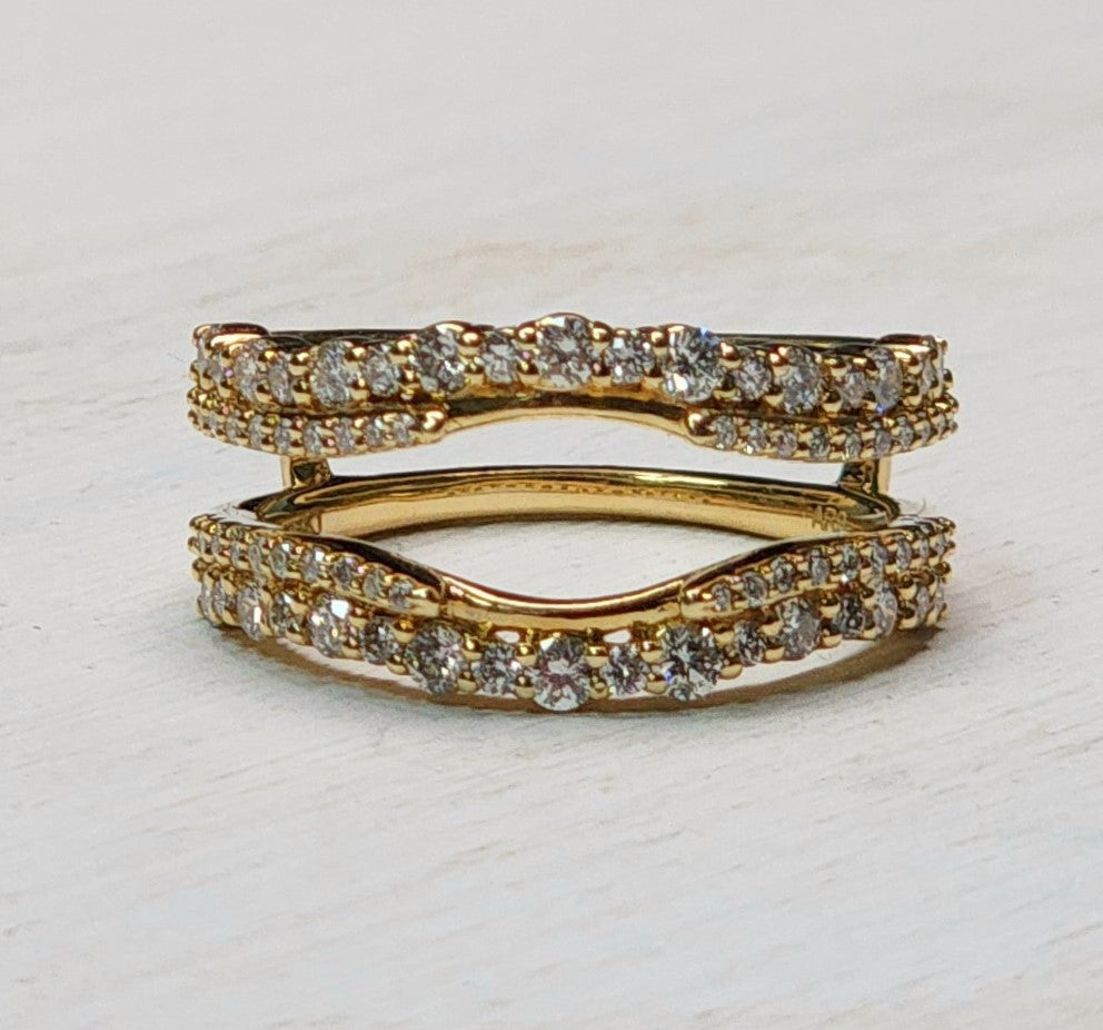 14k Yellow Gold .84ctw Diamond Ring Guard