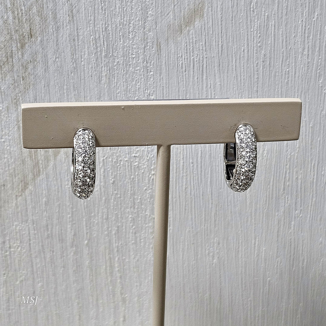 14k Yellow Gold 1.01ct Diamond Hoop Earrings
