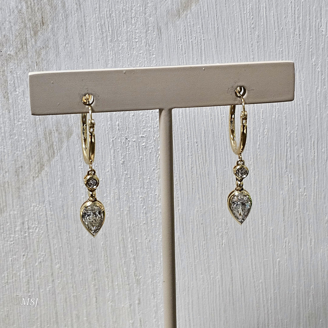 14k Yellow Gold 1.01ct Dangle Fashion Earrings
