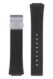 Glock Watch Black Silicone Strap with Silver Tone Hardware