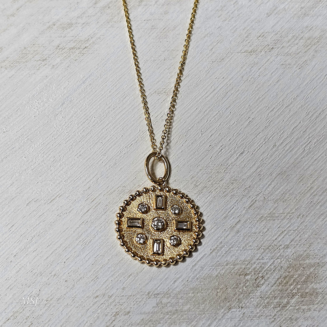 14k Yellow Gold .33ctw Decorative Diamond Pendant