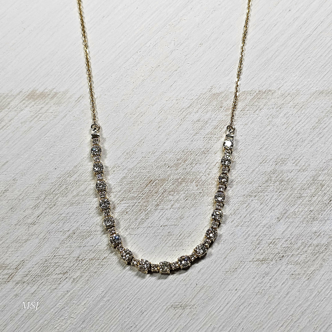 14k Yellow Gold 1.45ctw Flexable Diamond Necklace