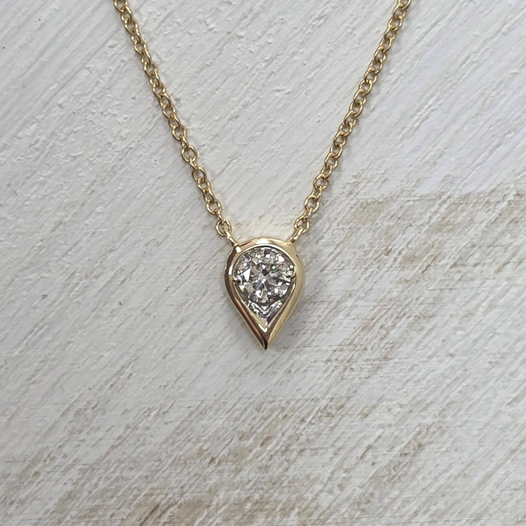 14k Yellow Gold .50ct Diamond Solitaire Pendant