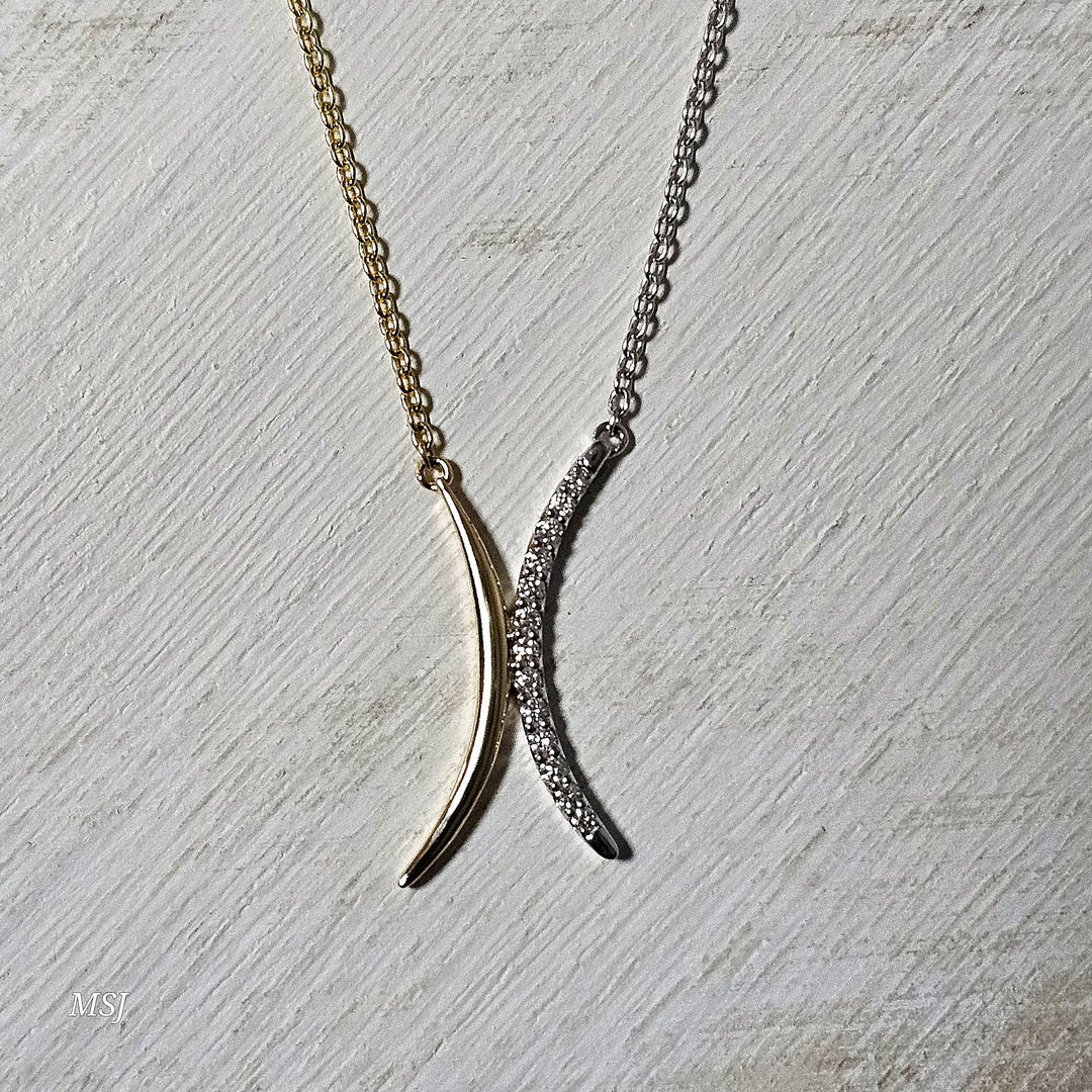 14k Yellow Gold .14ctw Wishbone Diamond Necklace