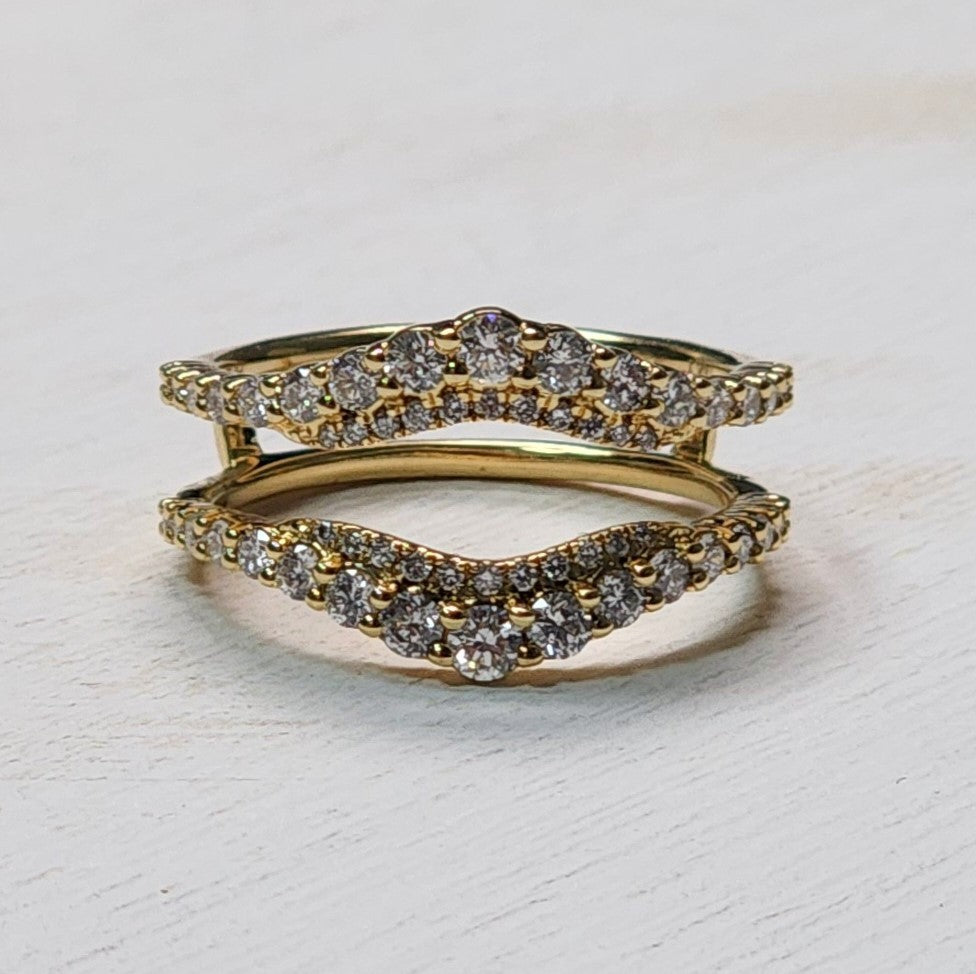 14k Yellow Gold .88ctw Diamond Ring Guard