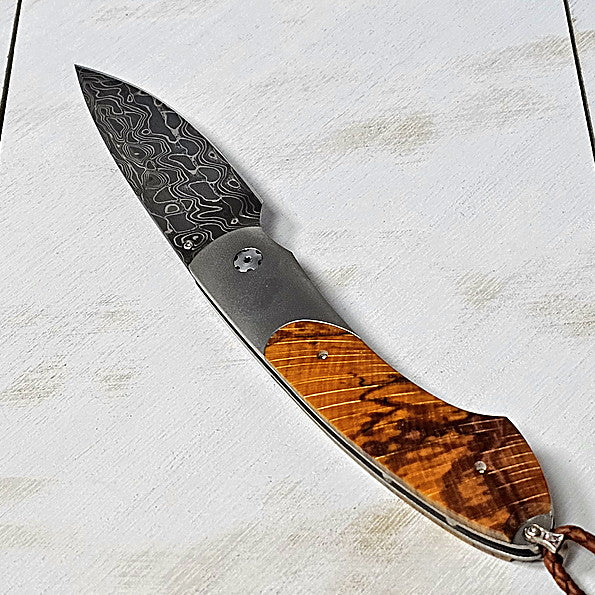 Wiliiam Henry Forest Grove Pocket Knife with Orange Spalted Beech Wood