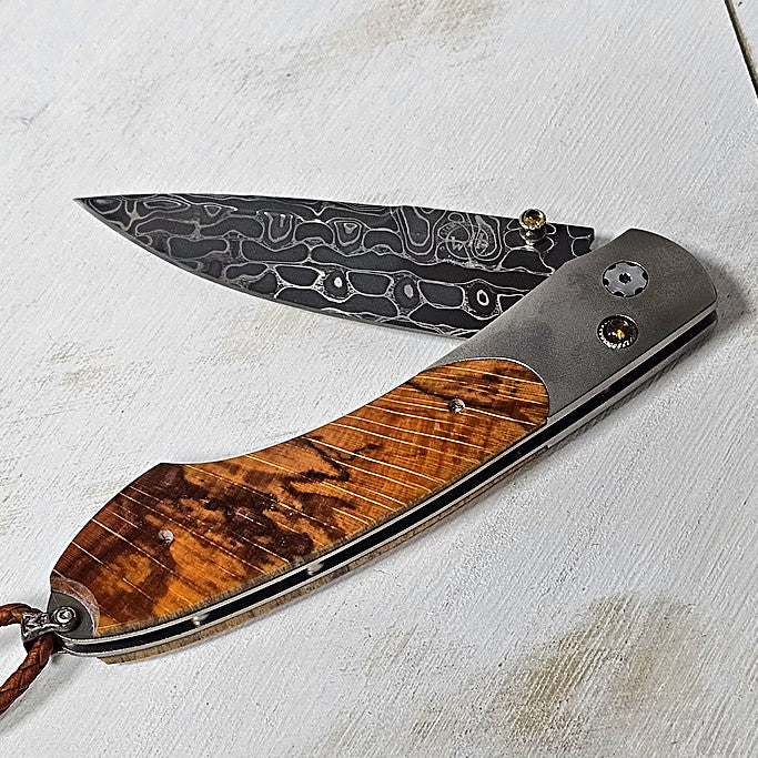 Wiliiam Henry Forest Grove Pocket Knife with Orange Spalted Beech Wood