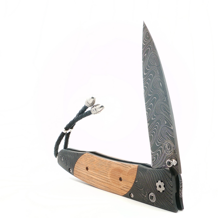 Custom Pappy Van Winkle Handle Demascus Knife