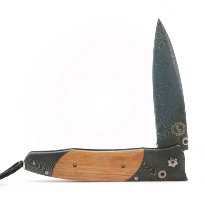 Custom Pappy Van Winkle Handle Demascus Knife