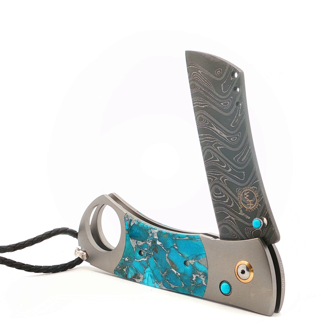 Custom Titanium Demascus Cigar Cutter