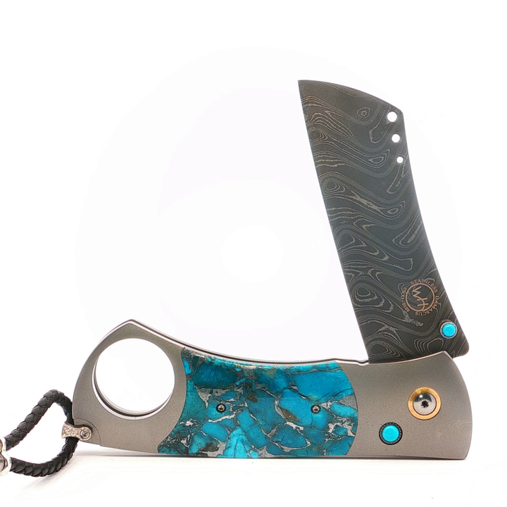 Custom Titanium Demascus Cigar Cutter
