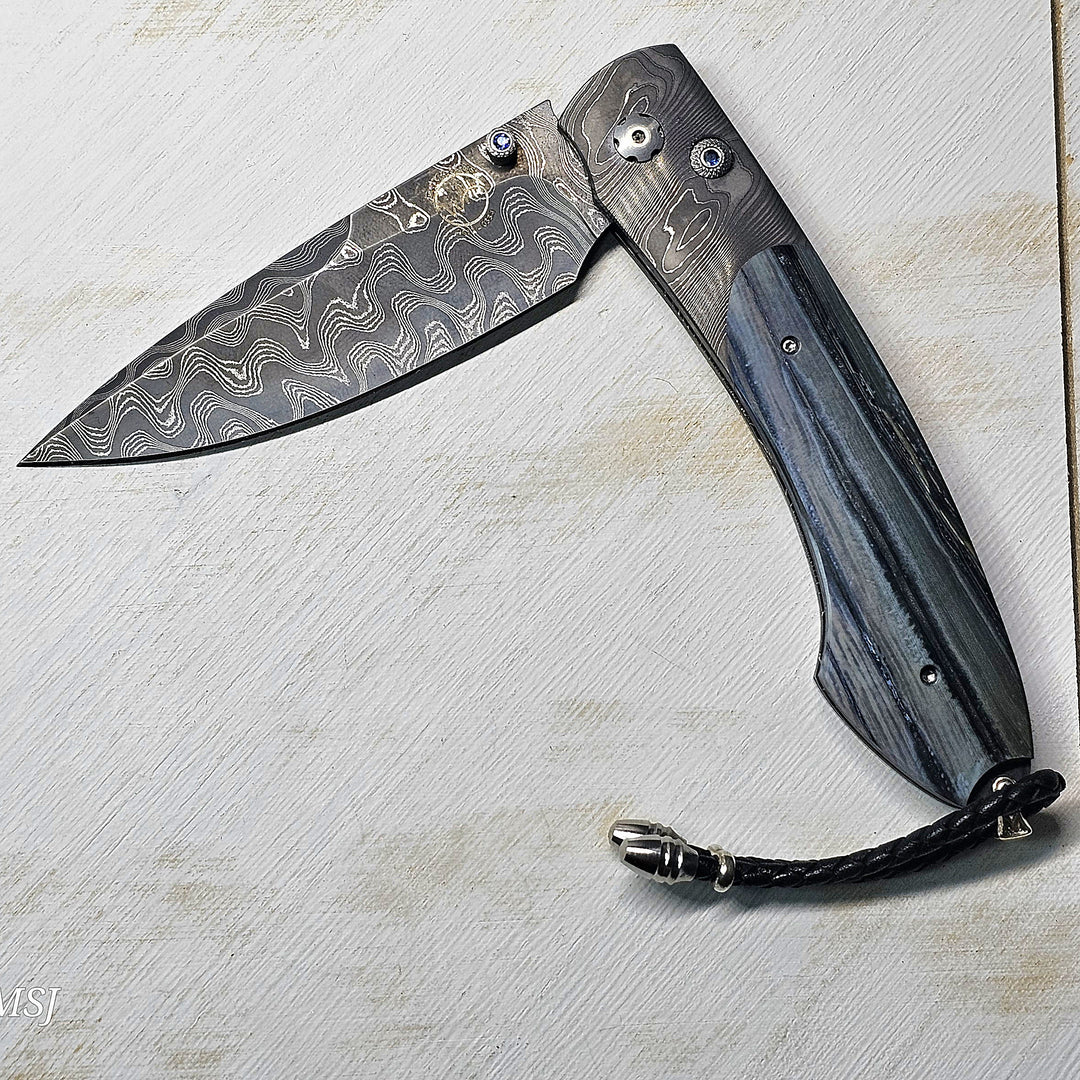 B12 Storms End Damascus and Fossil Woolly Mammoth Tooth Knife 10/25