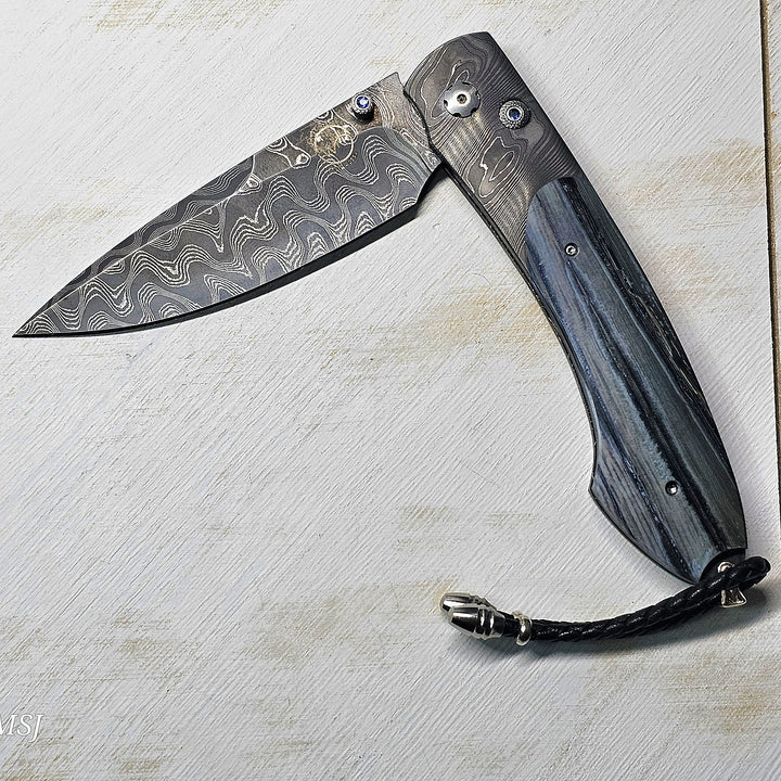 B12 Storms End Damascus and Fossil Woolly Mammoth Tooth Knife 10/25