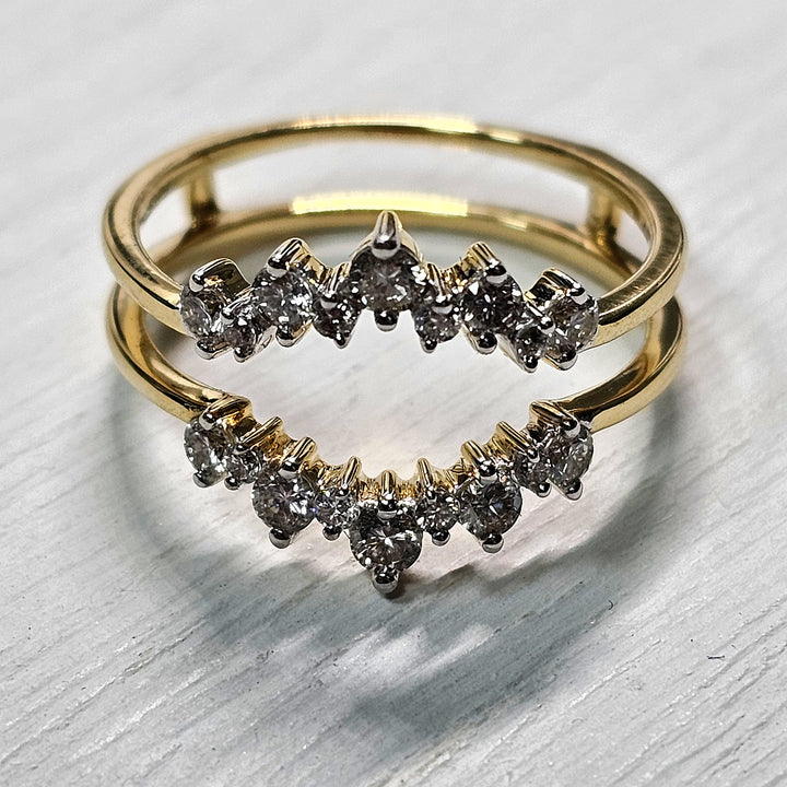 14K Yellow Gold .50 Cttw Ring Guard